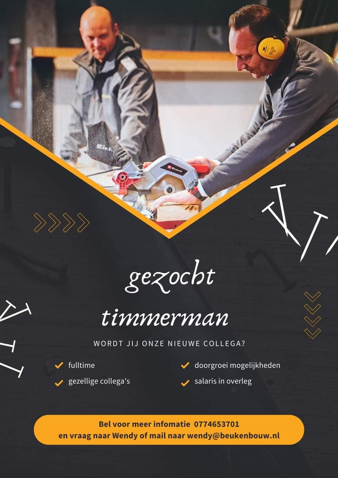 Timmerman gezocht!