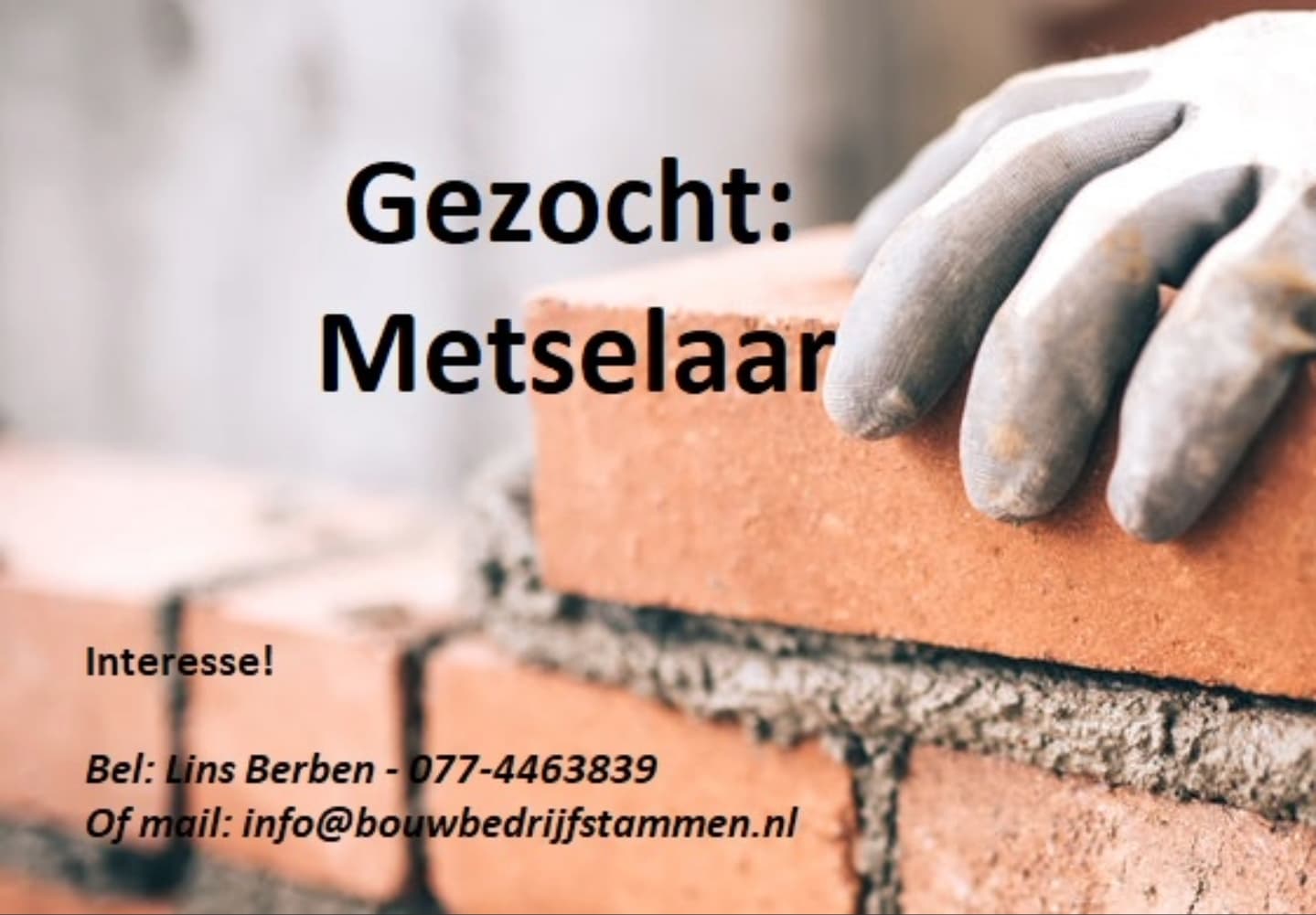 Vacature metselaar